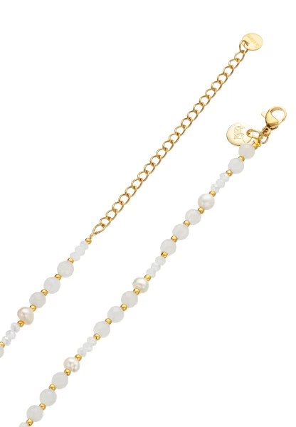 Leslii kurze Halskette Stainless Pearls in Weiß Große Rabatte