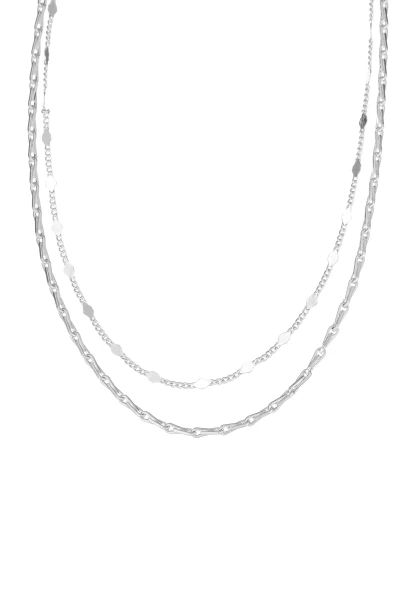 Leslii kurze Layering-Kette Recycled versilbert Kauf eins, bekomm eins gratis