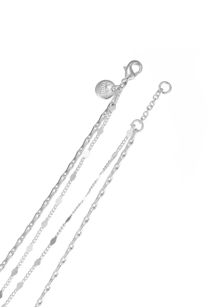 Leslii kurze Layering-Kette Recycled versilbert Kauf eins, bekomm eins gratis