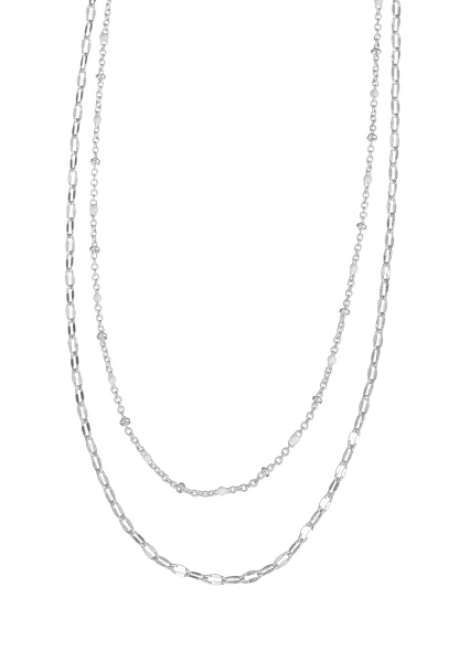 Leslii kurze Layering-Kette Recycled versilbert Sonderangebote