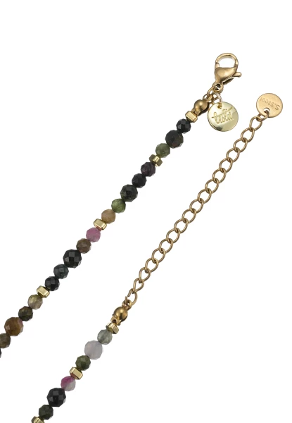 Leslii Kurze Halskette Kristall Herz-Kette 14k Gold Multi VIP-Rabatte