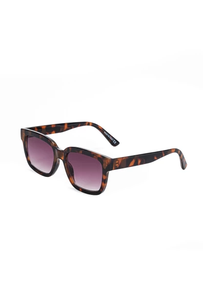 Leslii Sonnenbrille Damen Horn-Look braune Designerbrille Sunglasses Kunststoff Braun Wochenangebot