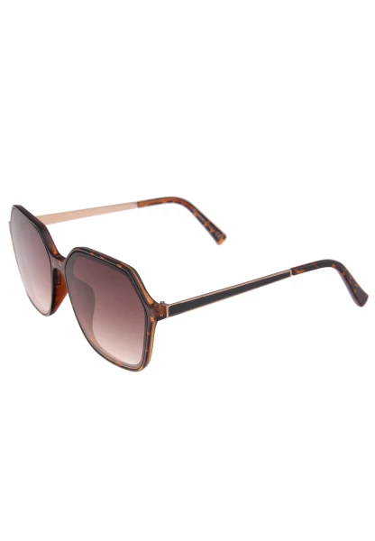 Leslii Sonnenbrille Damen Kanten-Look Horn-Optik braune Designerbrille Sunglasses Kunststoff Braun Bis zu 60% Rabatt