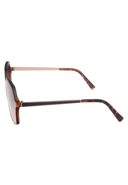 Leslii Sonnenbrille Damen Kanten-Look Horn-Optik braune Designerbrille Sunglasses Kunststoff Braun Bis zu 60% Rabatt