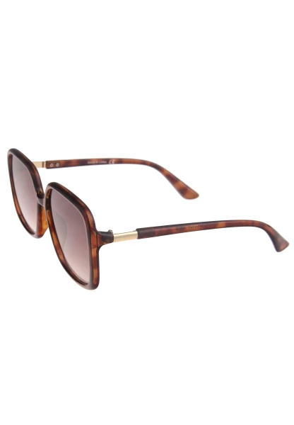 Leslii Sonnenbrille Damen Square Horn-Optik braune Designerbrille Sunglasses Kunststoff Braun Sonderangebot der Fabrik