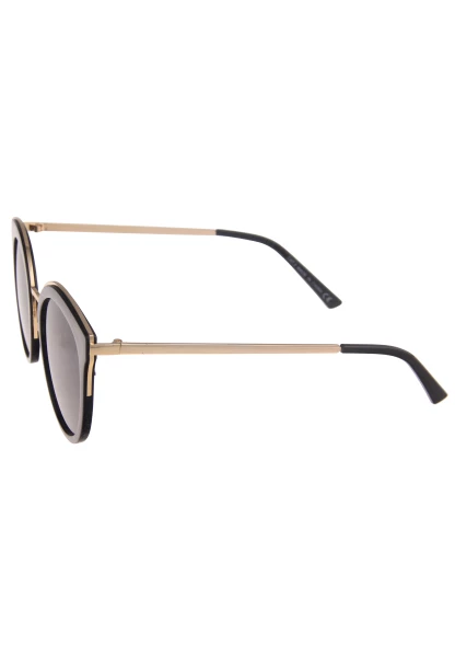 Leslii Sonnenbrille Damen Cateye schwarze Sonnenbrille Designerbrille Sunglasses Metall Schwarz Gold Nur noch ein Tag übrig