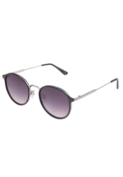 Leslii Sonnenbrille Damen Small schwarze Sonnenbrille Designerbrille Sunglasses Metall Schwarz Silbe Super Rabatt