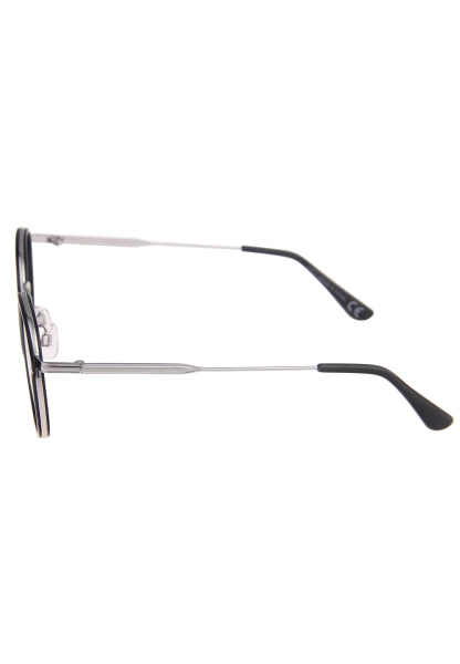 Leslii Sonnenbrille Damen Small schwarze Sonnenbrille Designerbrille Sunglasses Metall Schwarz Silbe Super Rabatt
