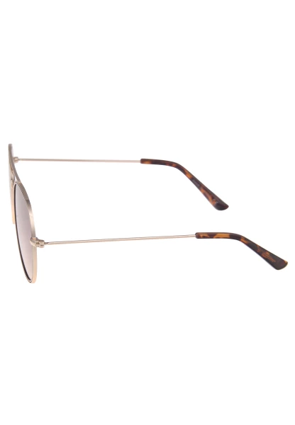 Leslii Sonnenbrille Damen Piloten-Brille Doppelsteg Designerbrille Sunglasses Metall Gold Braun Im Verkauf