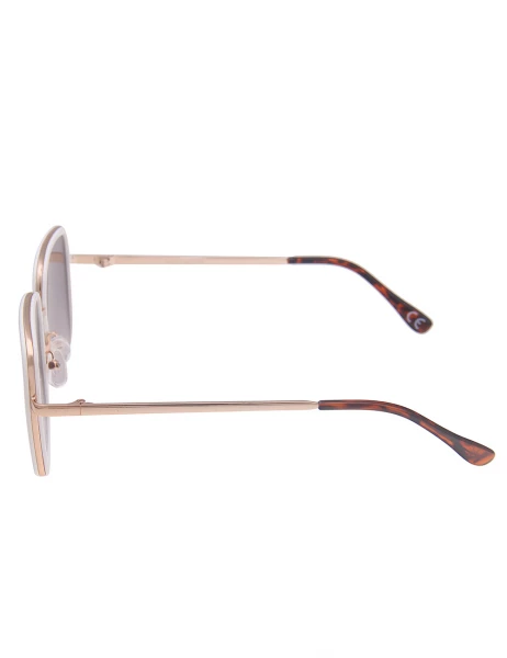 Leslii Sonnenbrille Square Look Eckig Damen Sunglasses Designerbrille in Weiß Gold Schlussverkauf