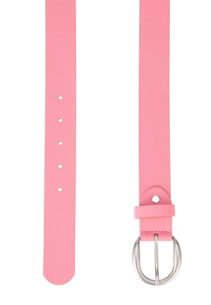 Leslii Damen-Gürtel Basic Uni einfarbig rosa Gürtel Breite 3,5cm Dornschließe Silber Pink Top Angebot