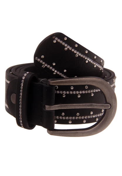 Leslii Damen-Gürtel Strass-Gürtel schwarzer Gürtel Glitzer-Gürtel Breite 3,5cm schwarz Exklusive Angebote