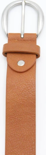 Leslii Damen-Gürtel Basic Uni einfarbig brauner Gürtel Breite 3,5cm Dornschließe Silber Cognac Kauf eins, bekomm eins gratis