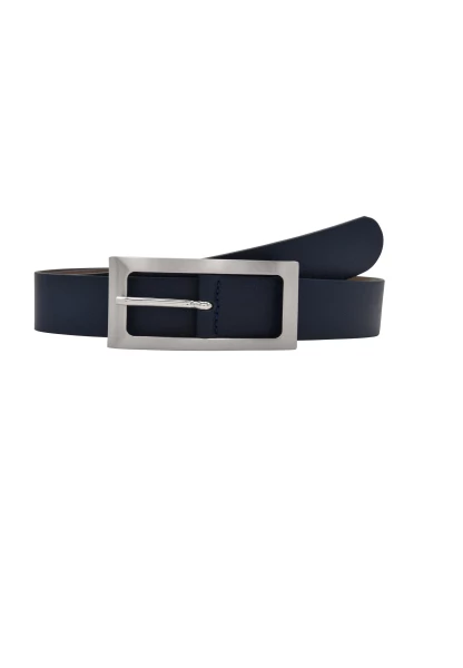 Leslii Premium Gürtel echter Leder-Gürtel blauer Gürtel Kalbs-Nappaleder Breite 3cm Narbung Navy Sil Sonderangebote