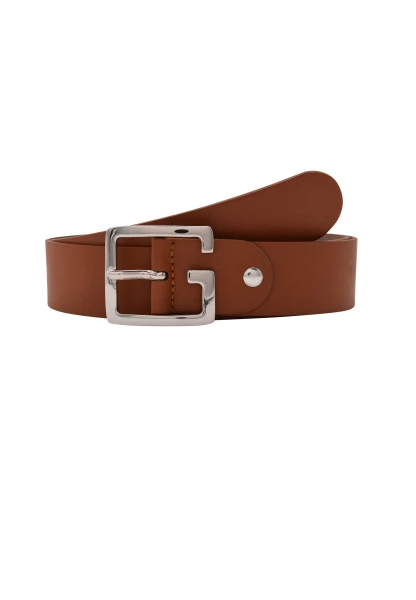 Leslii Premium Gürtel echter Leder-Gürtel brauner Gürtel Breite 4cm Kalbs-Nappaleder Narbung Cognac Riesige Ersparnisse