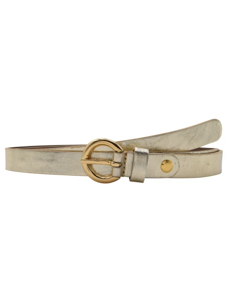 Leslii Premium Gürtel echter Leder-Gürtel goldener Gürtel 2cm Kalbs-Nappaleder Narbung Eisgold Gold Kostenlose Rückgabe