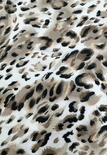 Leslii Schal Leo Muster in Beige Schwarz Schlussverkauf