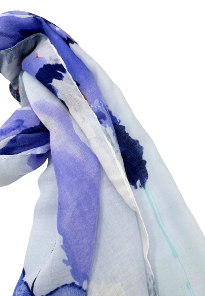 Leslii Schal Blumen Muster in Blau Schwarz Günstiger Verkauf