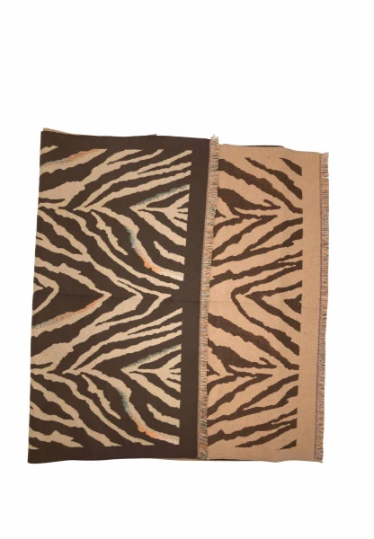 Leslii Schal mit Zebra-Muster Coffee Braun Sonderangebot