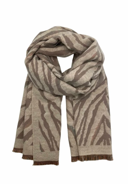 Leslii Schal mit Zebra-Muster Beige Rabatt