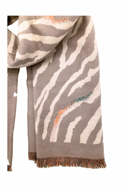Leslii Schal mit Zebra-Muster Beige Rabatt