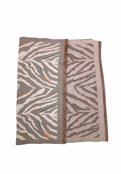 Leslii Schal mit Zebra-Muster Beige Rabatt
