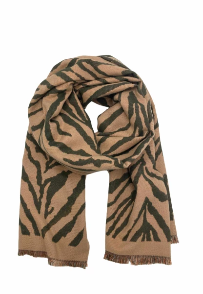Leslii Schal mit Zebra-Muster Oliv Großer Ausverkauf