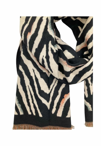 Leslii Schal mit Zebra-Muster Schwarz Flash Sale