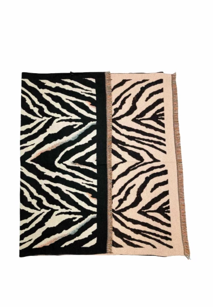 Leslii Schal mit Zebra-Muster Schwarz Flash Sale