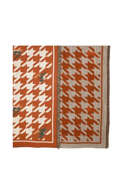 Leslii Schal mit Pepita-Muster Orange Begrenztes Angebot