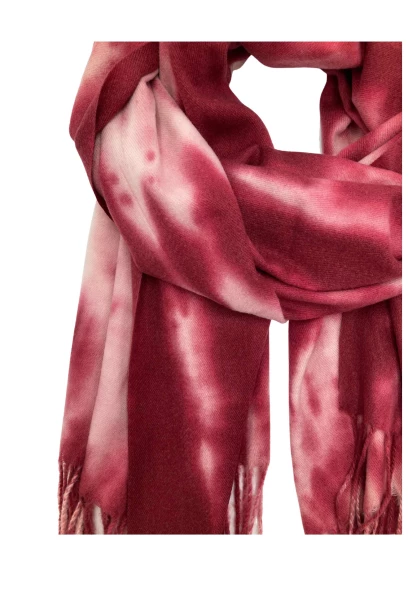 Leslii Schal Fransen Batik Dunkelrot Rosa Vatertagsangebot