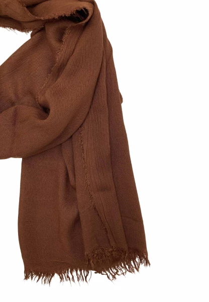 Leslii Schal Uni Viskose Bambus Cognac Braun Lagerräumung