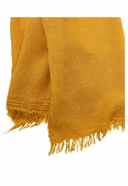 Leslii Schal Uni Viskose Bambus Natur-Schal senffarbener Schal nachhaltig Bamboo Indoor Schal Curry Große Rabatte
