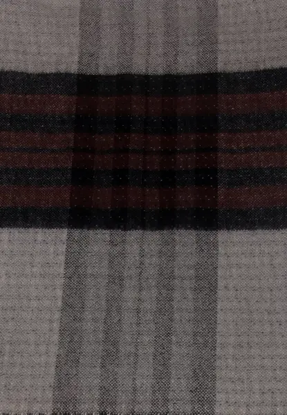 -50% SALE Leslii Schal Muster-Mix gemusterter Schal Streifen-Muster Fransen-Schal kariert Braun Bis zu 65% Rabatt