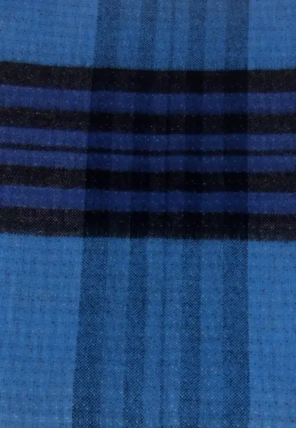 -50% SALE Leslii Schal Muster-Mix gemusterter Schal Streifen-Muster Fransen-Schal kariert in Blau Vierteljährliche Förderung