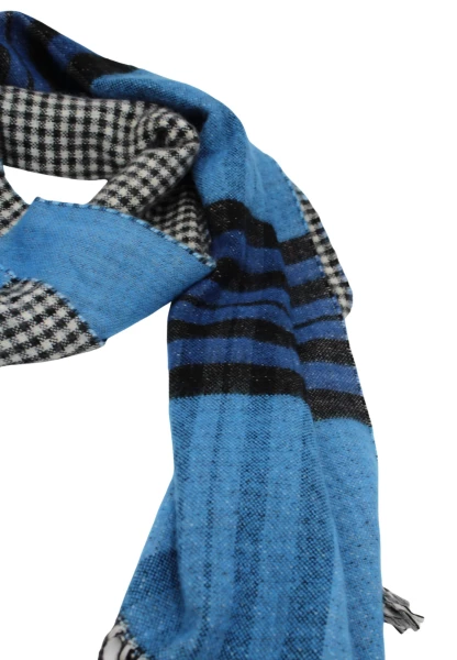 -50% SALE Leslii Schal Muster-Mix gemusterter Schal Streifen-Muster Fransen-Schal kariert in Blau Vierteljährliche Förderung