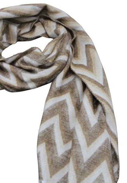 -50% SALE Leslii Schal Zickzack-Muster gemusterter Fransen-Schal Muster-Schal in Braun Beige Bis zu 55% Rabatt
