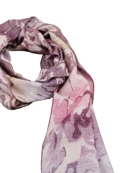-50% SALE Leslii Schal Blumen-Muster Rosen gemusterter Fransen-Schal Muster-Schal in Pink Lila Super Rabatt