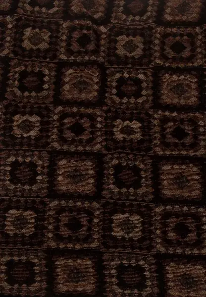 -50% SALE Leslii Schal Kachel-Muster brauner Muster-Schal Fransen-Schal gemustert in Camel Braun Fabrikladen