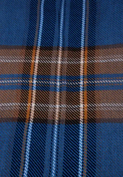 -50% SALE Leslii Schal Streifen-Muster blauer Schal Fransen-Schal gemustert in Blau Schwarz Black Friday Preise