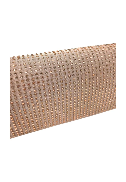 Leslii Clutch Handtasche Glitzer Steinchen in Nude Großer Ausverkauf