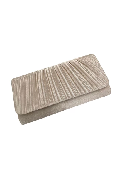 Leslii Clutch Handtasche Elegant in Creme Weiß Preisnachlass