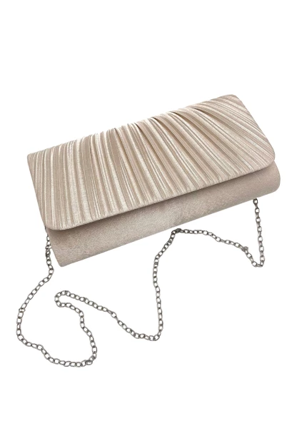 Leslii Clutch Handtasche Elegant in Creme Weiß Preisnachlass