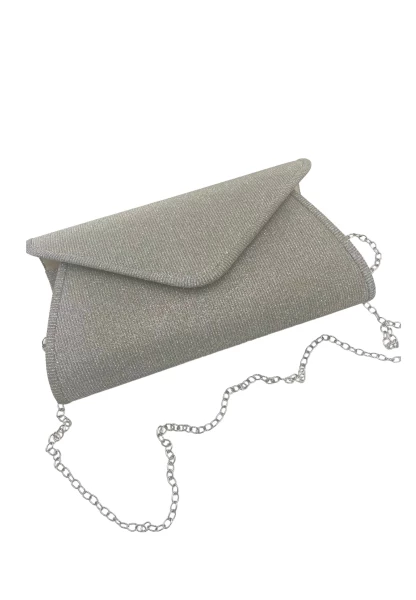 Leslii Clutch Handtasche Glitzer in Silber Saisonschlussverkauf