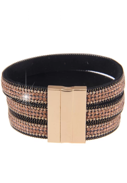 Leslii Last Chance Armband Statement Strass - 08/braun Saisonale Angebote