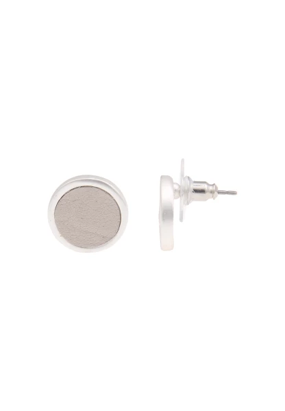 Leslii -70% SALE Ohrringe Ohrstecker Leder Scheibe in Beige Tiefpreis