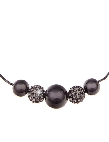 -50% SALE Leslii Kurze Halskette Glitzer Kugeln in Schwarz Grau Angebote
