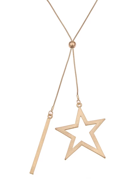 -50% SALE Leslii Lange Halskette Sternen Stab in Gold Schlussverkauf