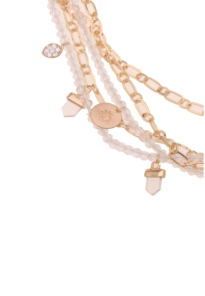 -50% SALE Leslii Kurze Halskette Statement Look Carmen in Gold Weiß Weihnachtsangebot