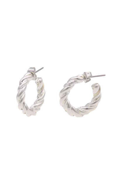 Leslii Ohrringe Creolen Hochglanz Swirl in Silber Bestseller